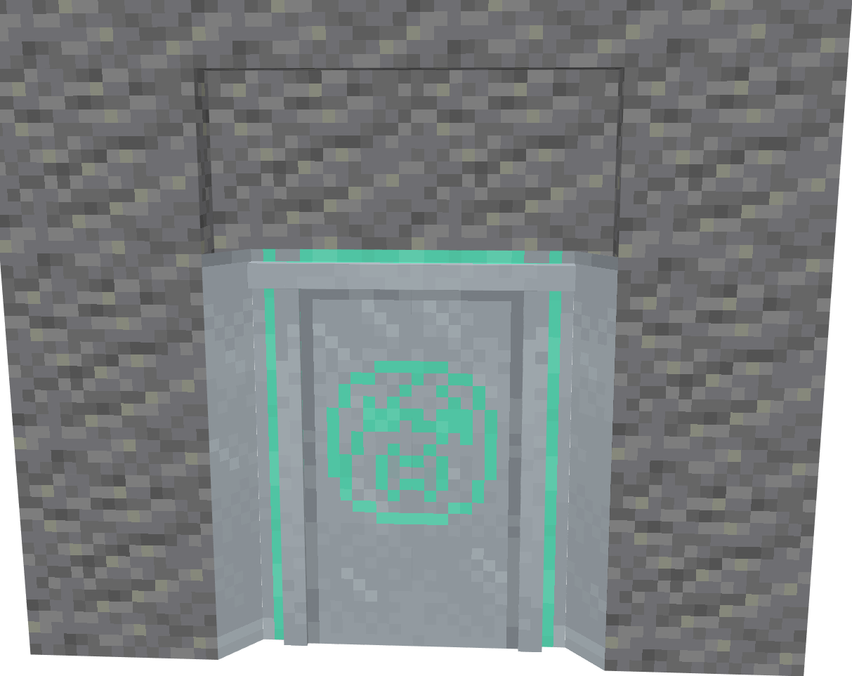 TARDIS Interior Door (2 Wide) with blocks surrounding it, and wall blocks above it